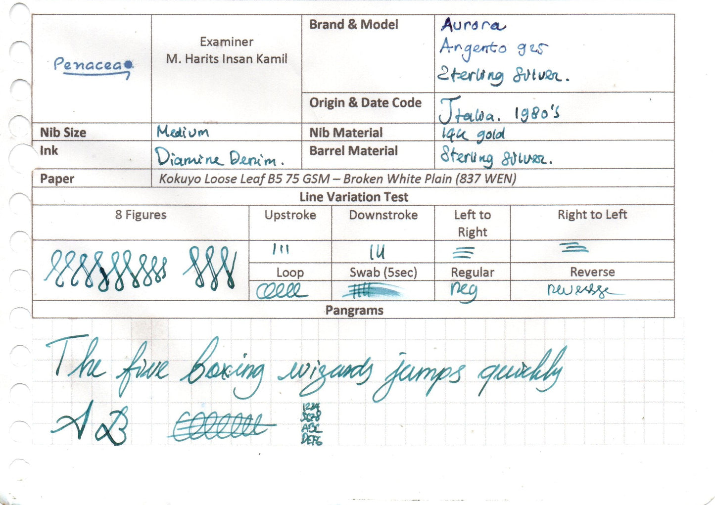 AURORA INTERNATIONAL ARCHIVI STORICI ARGENTO FOUNTAIN PEN (1980s)