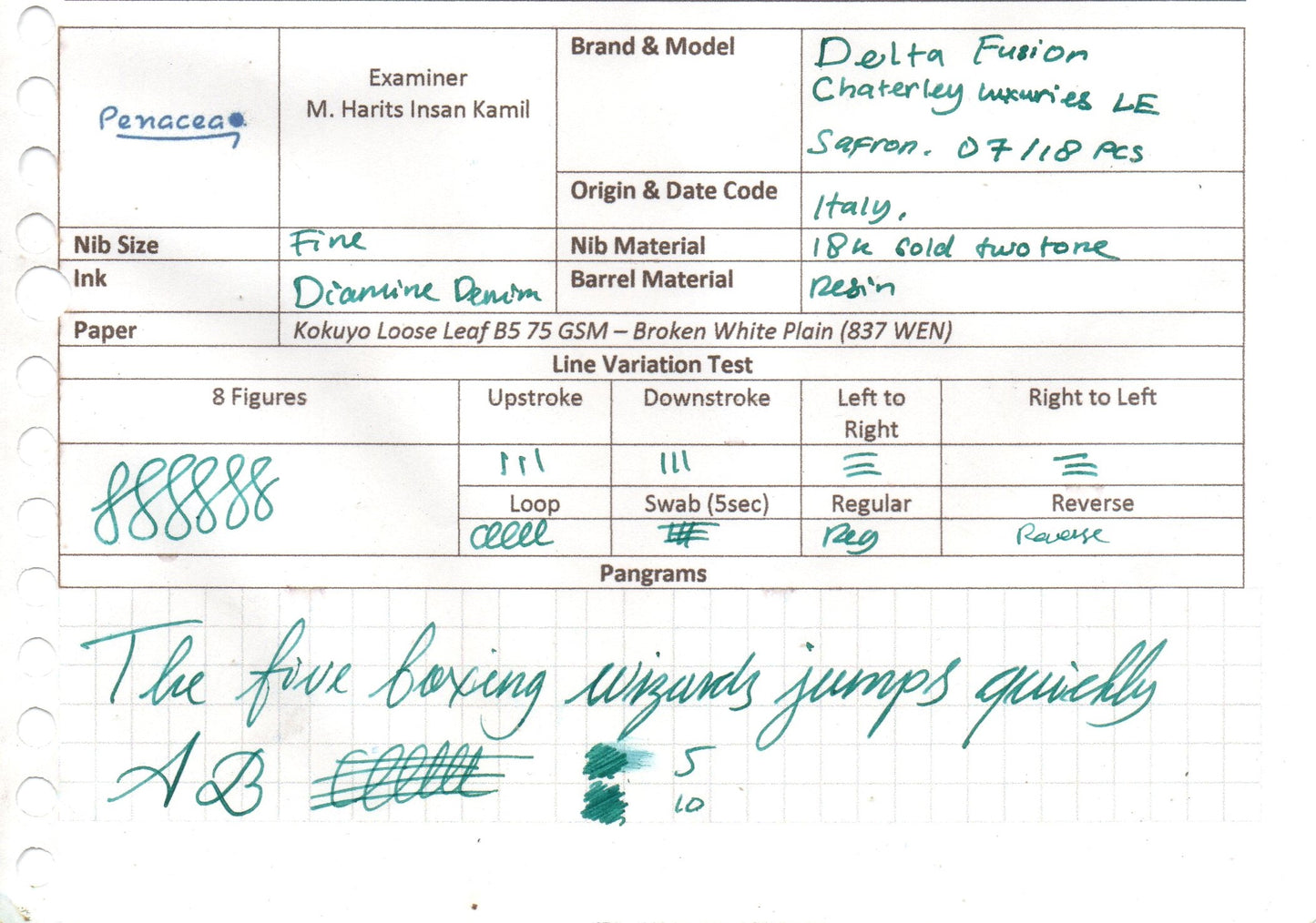DELTA X CHATTERLEY FUSION 82 LE CELLULOID SAFRON FOUNTAIN PEN (2014)