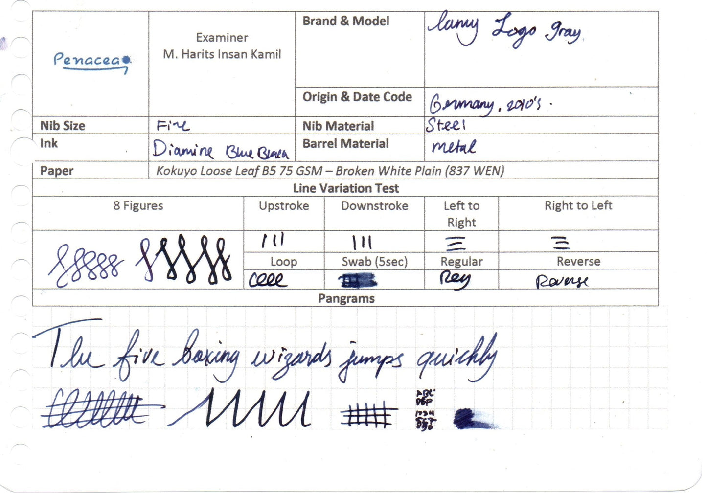 LAMY LOGO GRAY FOUNTAIN PEN (2014)
