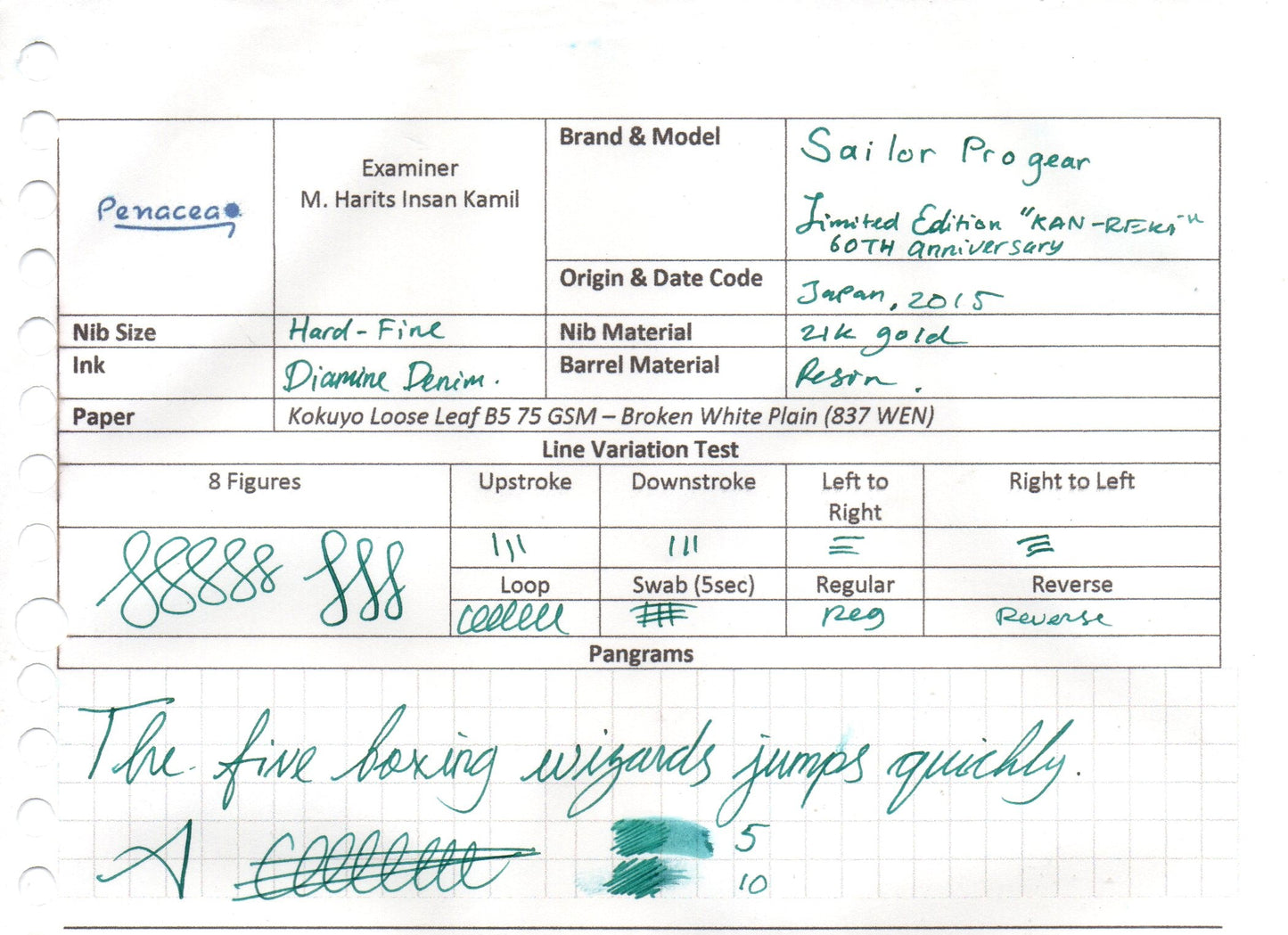SAILOR PROFESSIONAL GEAR LIMITED EDITION KAN-REKI FOUNTAIN PEN (2015)