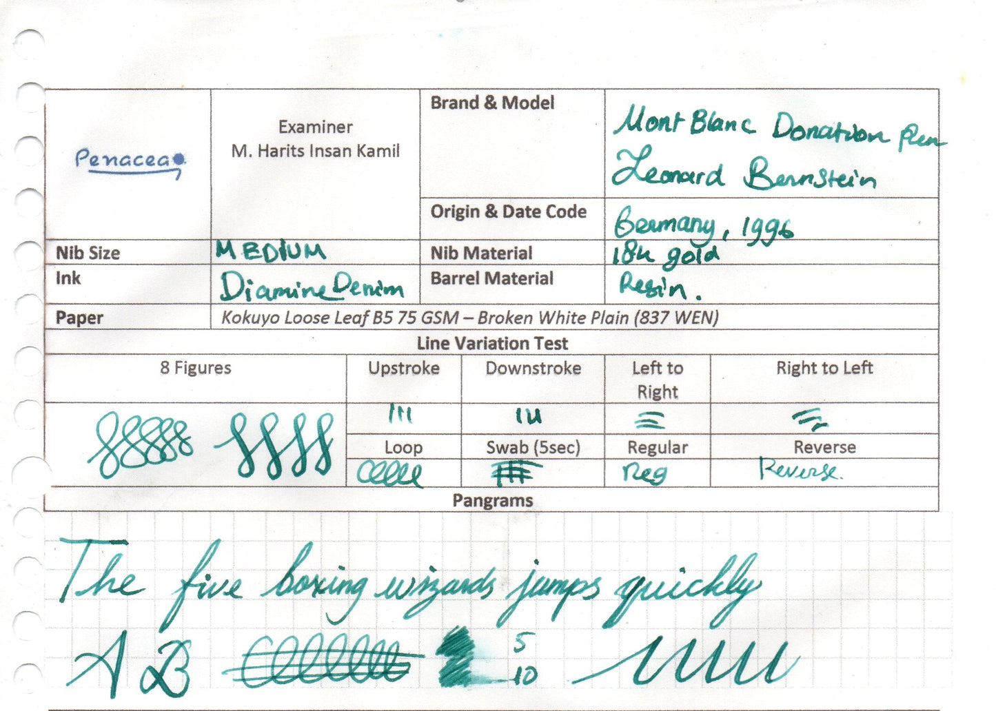 MONTBLANC DONATION PEN LEONARD BERNSTEIN FOUNTAIN PEN (1996)