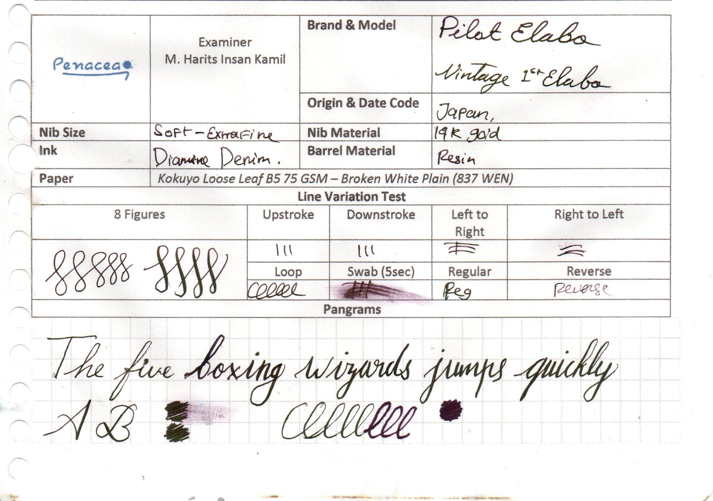 PILOT VINTAGE ELABO BLACK GT FOUNTAIN PEN (1979)