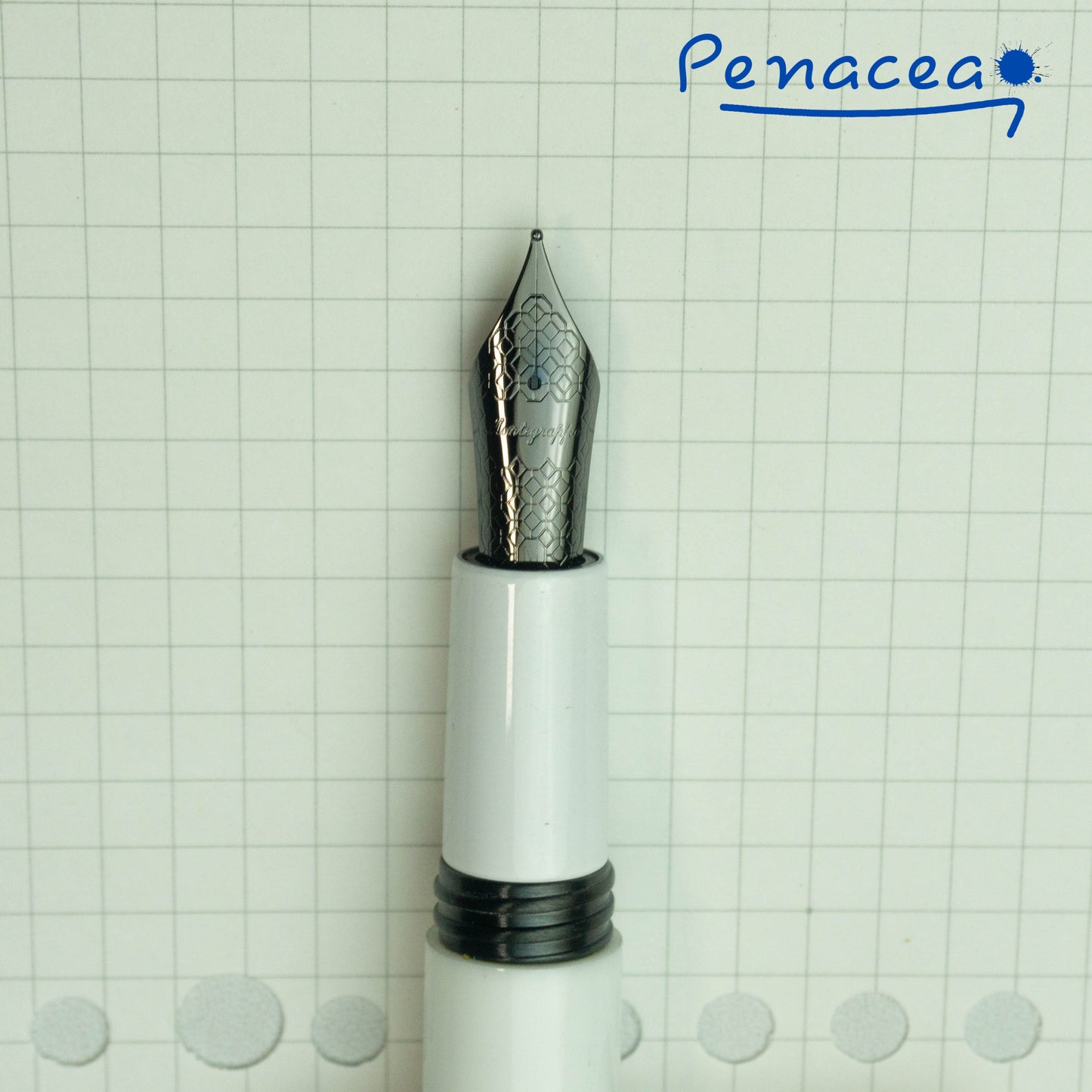 MONTEGRAPPA FORTUNA WHITE RUTHENIUM PLATED FOUNTAIN PEN