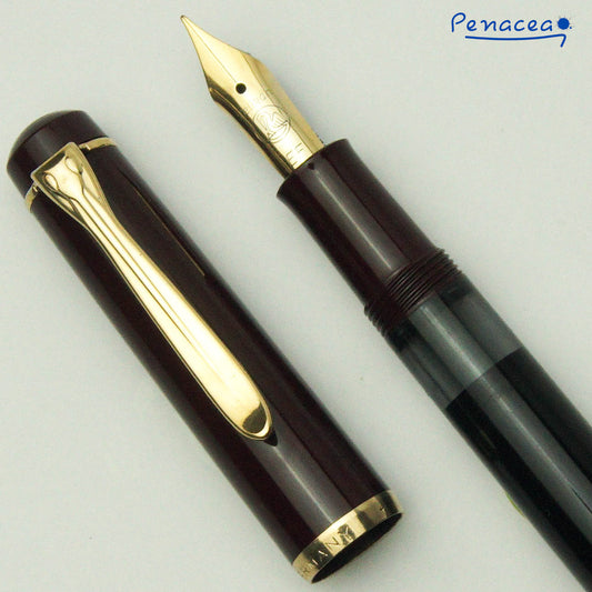 PELIKAN M150 OLDSTYLE BLACK - BURGUNDY FOUNTAIN PEN (1996)