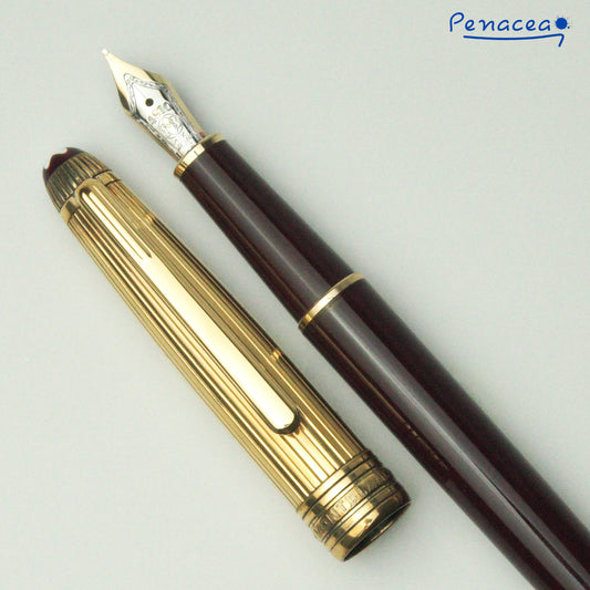 MONTBLANC 144 SOLITAIRE DOUE VERMEIL BURGUNDY FOUNTAIN PEN (1990s)