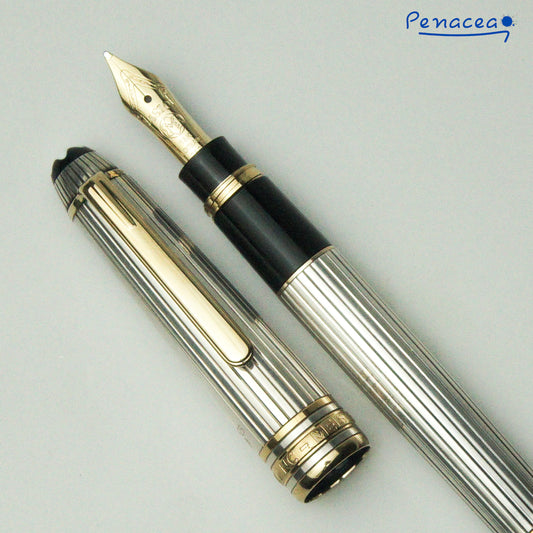 MONTBLANC 114 SOLITAIRE HOMMAGE TO WOLFGANG AMADEUS MOZART STERLING SILVER Ag925 PINSTRIPE FOUNTAIN PEN  (1997)