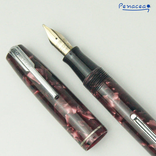 WATERMAN SCARLET MARBLED RED FOUNTAIN PEN (1940s)