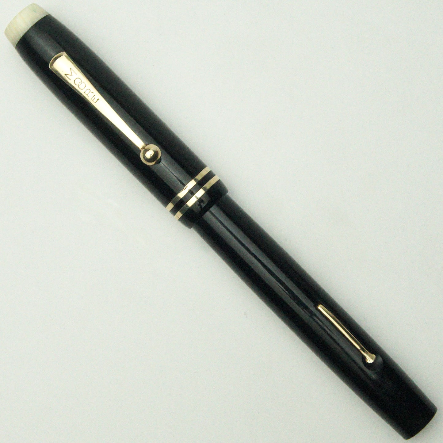 MOORE SPEEDLINE DELUXE MANIFLEX OVERSIZE EBONJET BLACK FOUNTAIN PEN (1934)