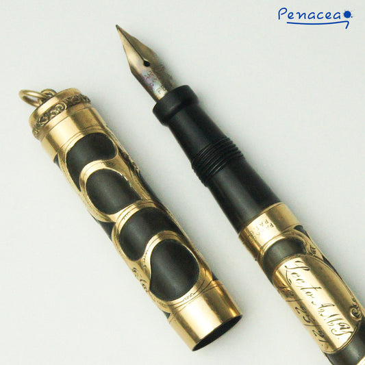 PARKER LUCKY CURVE NO.16 HEATH FILIGREE RINGTOP FOUNTAIN PEN (1916)