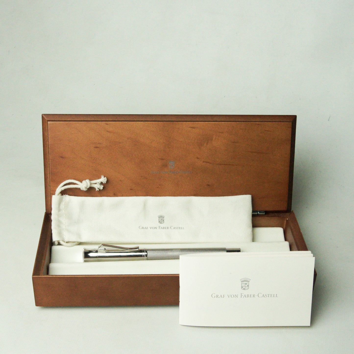 GRAF VON FABER CASTELL GUILLOCHE RHODIUM FOUNTAIN PEN