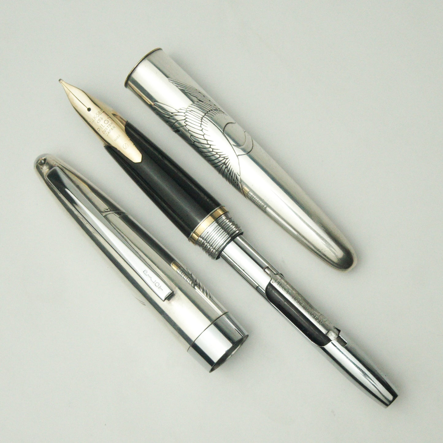 PILOT SILVERN ART CRANE BROAD FOUNTAIN PEN (1984)