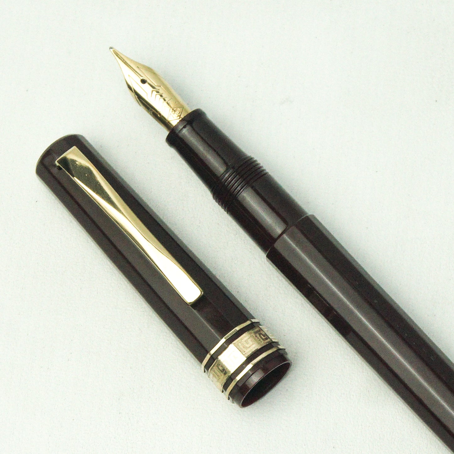 OMAS 555F BURGUNDY FOUNTAIN PEN (1990s)
