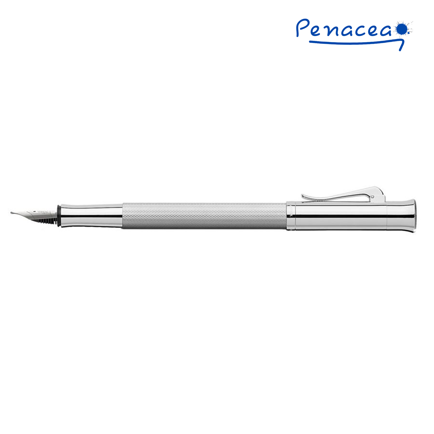 GRAF VON FABER CASTELL GUILLOCHE RHODIUM FOUNTAIN PEN
