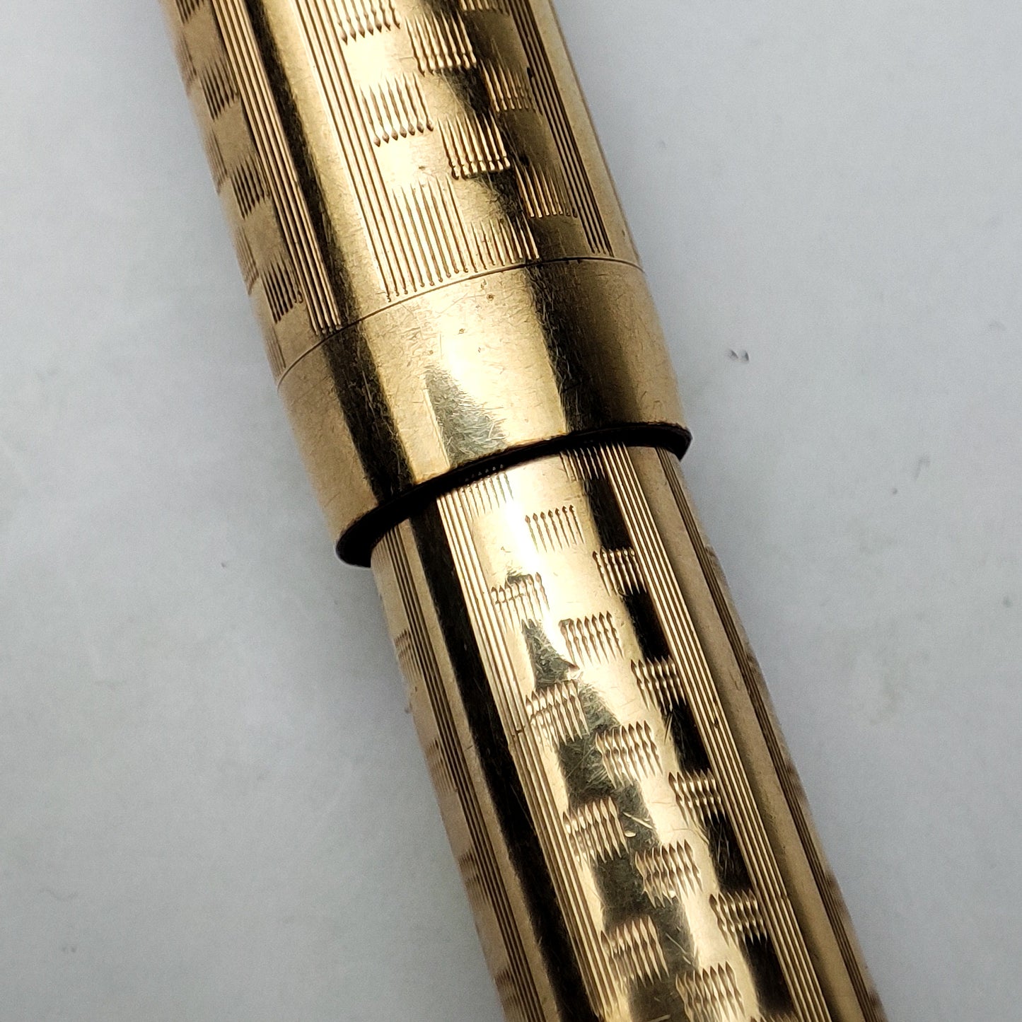 CONKLIN CRESCENT FILLER RINGTOP #2 CHECKERED PATTERN FOUNTAIN PEN (1920s)