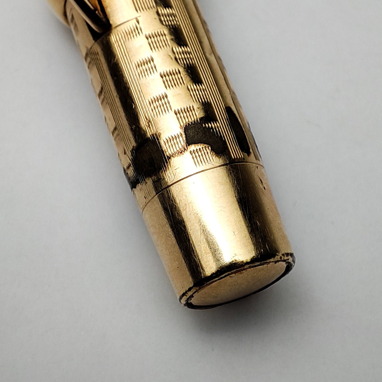 CONKLIN CRESCENT FILLER RINGTOP #2 CHECKERED PATTERN FOUNTAIN PEN (1920s)