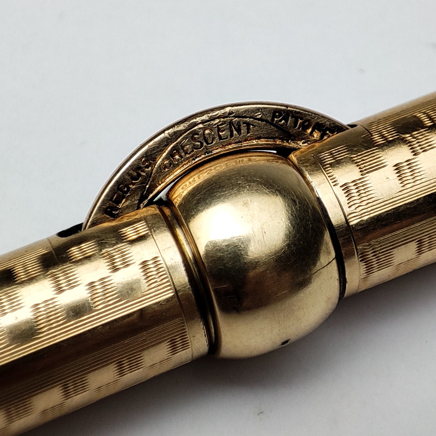 CONKLIN CRESCENT FILLER RINGTOP #2 CHECKERED PATTERN FOUNTAIN PEN (1920s)