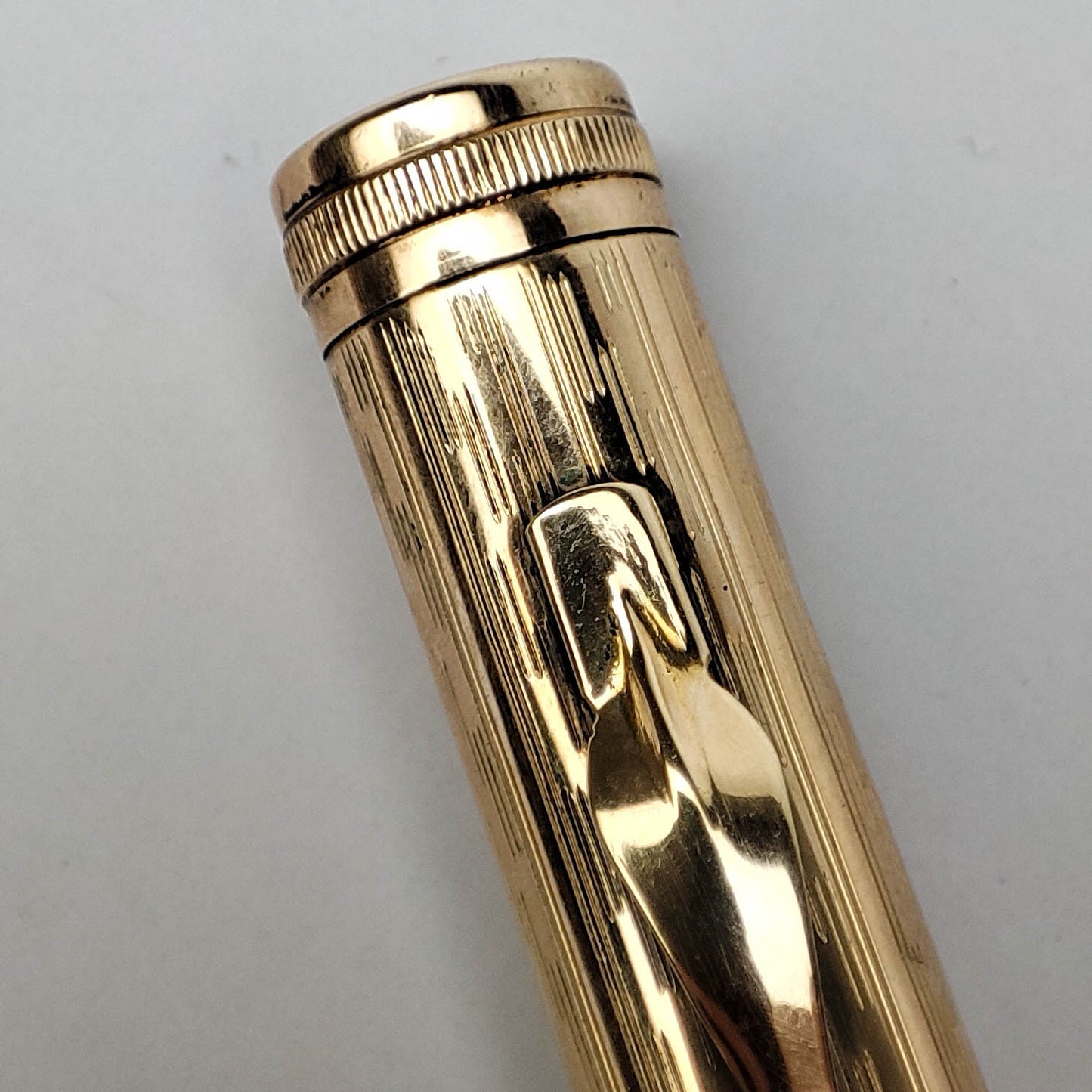 PARKER METAL PEN LUCKY CURVE DUETTE SETS M-504CM FOUNTAIN PEN  (1922)