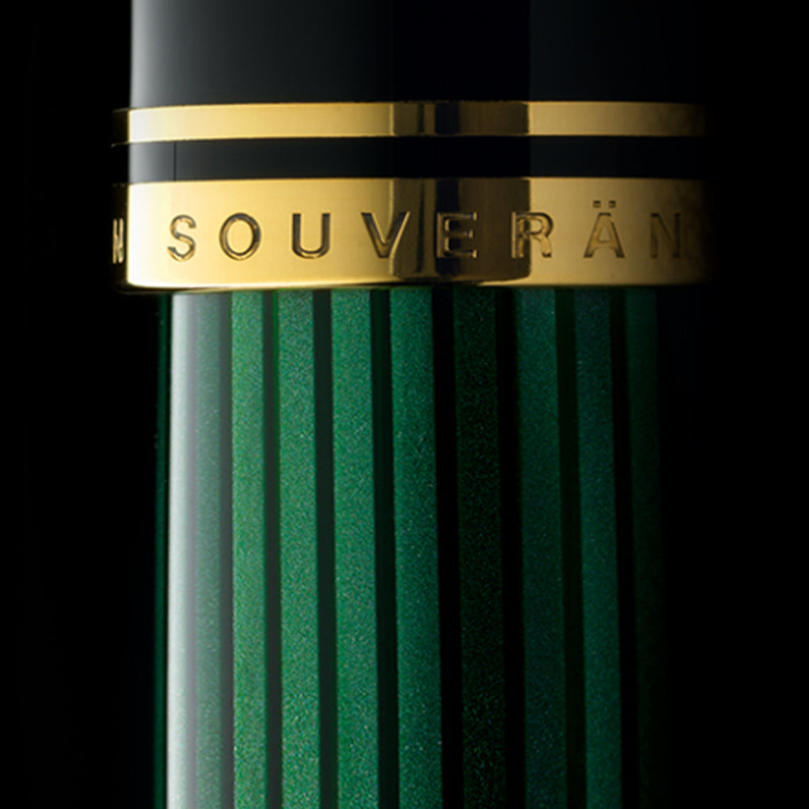 PELIKAN SOUVERAN M1000 BLACK GREEN STRIPE FOUNTAIN PEN