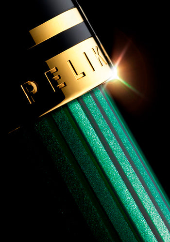 PELIKAN SOUVERAN M1000 BLACK GREEN STRIPE FOUNTAIN PEN