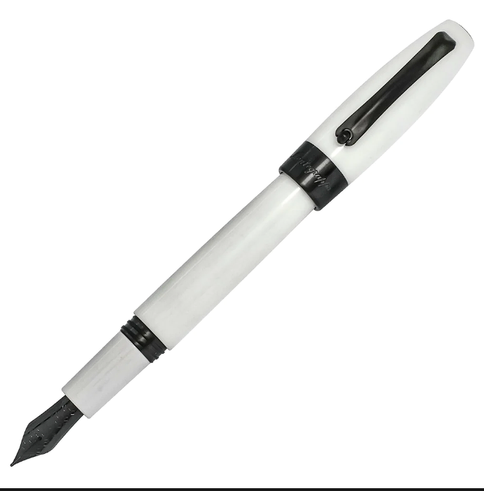 MONTEGRAPPA FORTUNA WHITE RUTHENIUM PLATED FOUNTAIN PEN