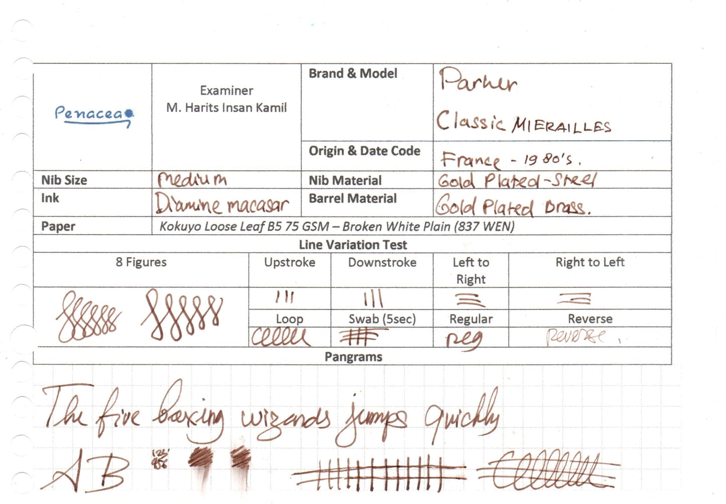 PARKER CLASSIC MIRELLEAIES FOUNTAIN PEN (1986)