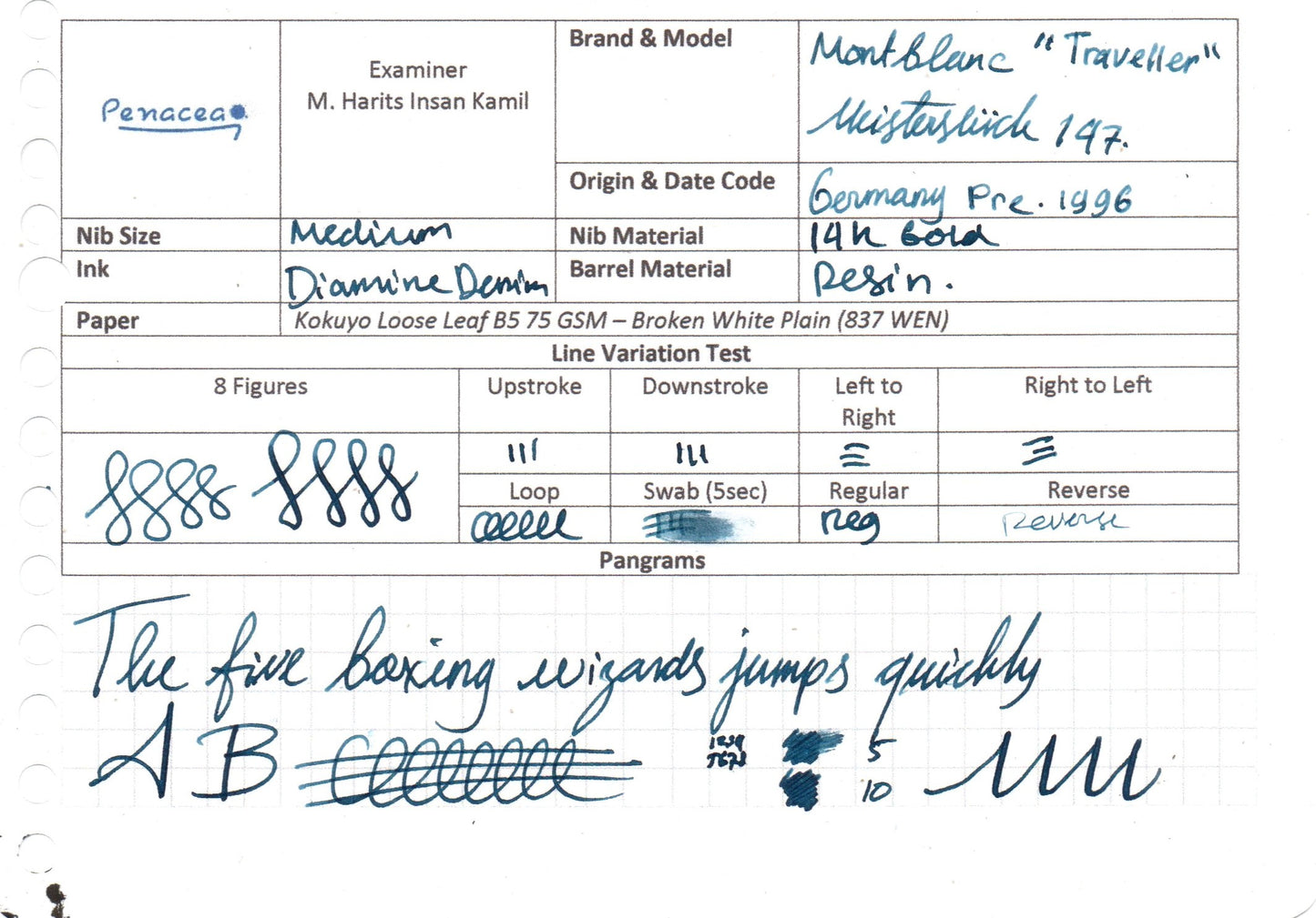 MONTBLANC 147 THE TRAVELER FOUNTAIN PEN (1990s)