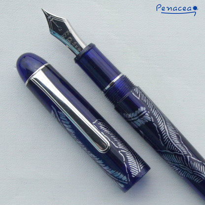 PLATINUM x MITSUKOSHI LIMITED EDITION BLUE FEATHER FOUNTAIN PEN  (2016)