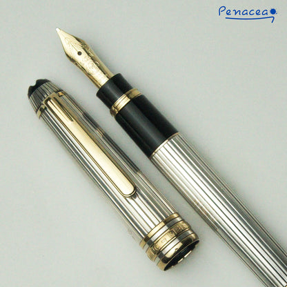 MONTBLANC 114 SOLITAIRE HOMMAGE TO WOLFGANG AMADEUS MOZART STERLING SILVER Ag925 PINSTRIPE FOUNTAIN PEN  (1997)