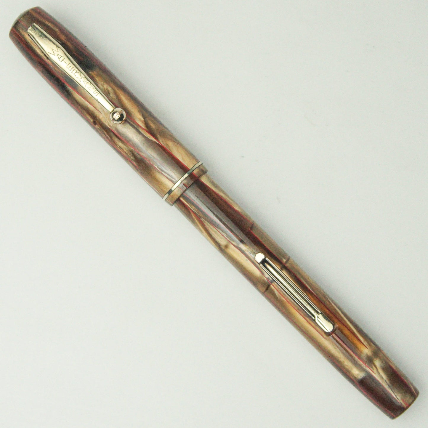 WATERMAN THOROBRED BROWN MARBLED FOUNTAIN PEN (1930s)