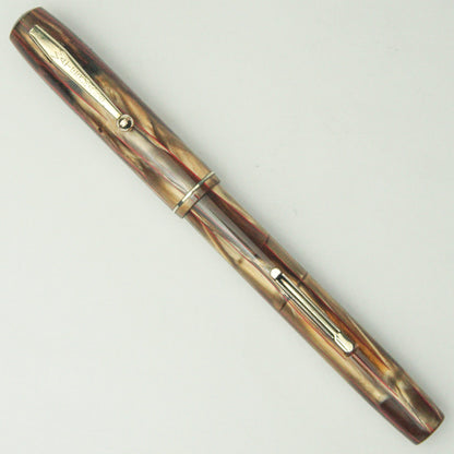 WATERMAN THOROBRED BROWN MARBLED FOUNTAIN PEN (1930s)