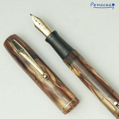 WATERMAN THOROBRED BROWN MARBLED FOUNTAIN PEN (1930s)