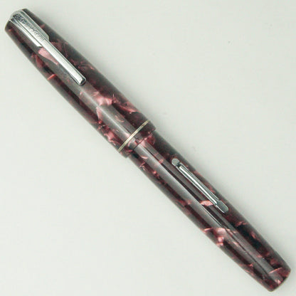 WATERMAN SCARLET MARBLED RED FOUNTAIN PEN (1940s)