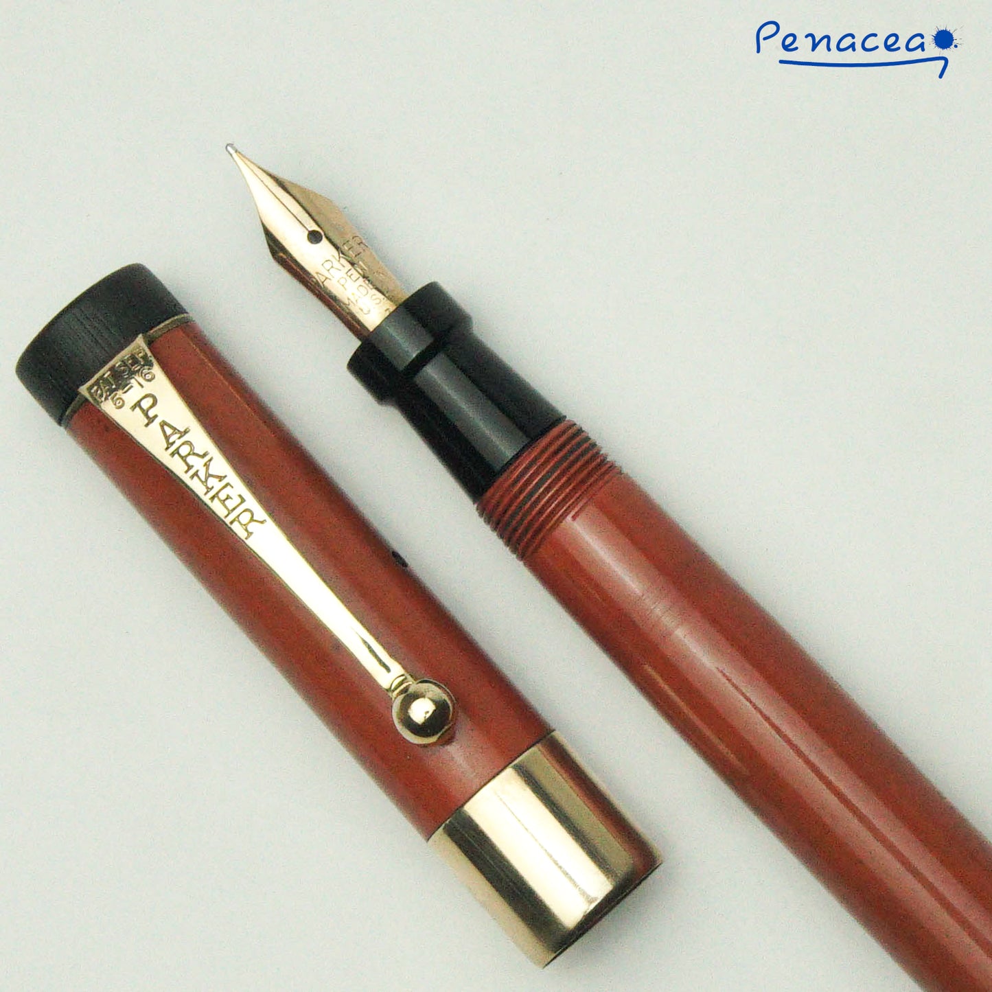 PARKER DUOFOLD Jr LACQUER RED FOUNTAIN PEN (1920s)