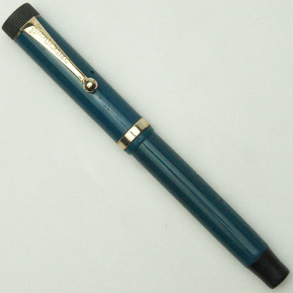 PARKER DUOFOLD LUCKY CURVE PASTEL NAPLES BLUE FOUNTAIN PEN (1920s)