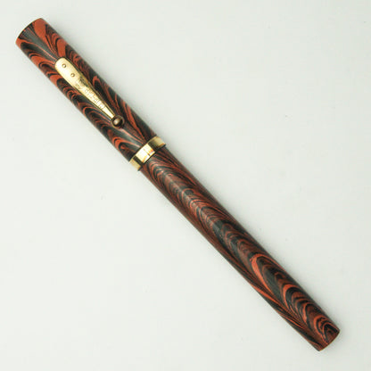 WATERMAN 52 RED RIPPLE FOUNTAIN PEN (1925)