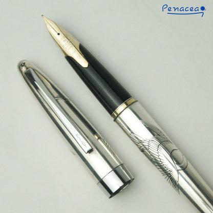 PILOT SILVERN ART CRANE BROAD FOUNTAIN PEN (1984)