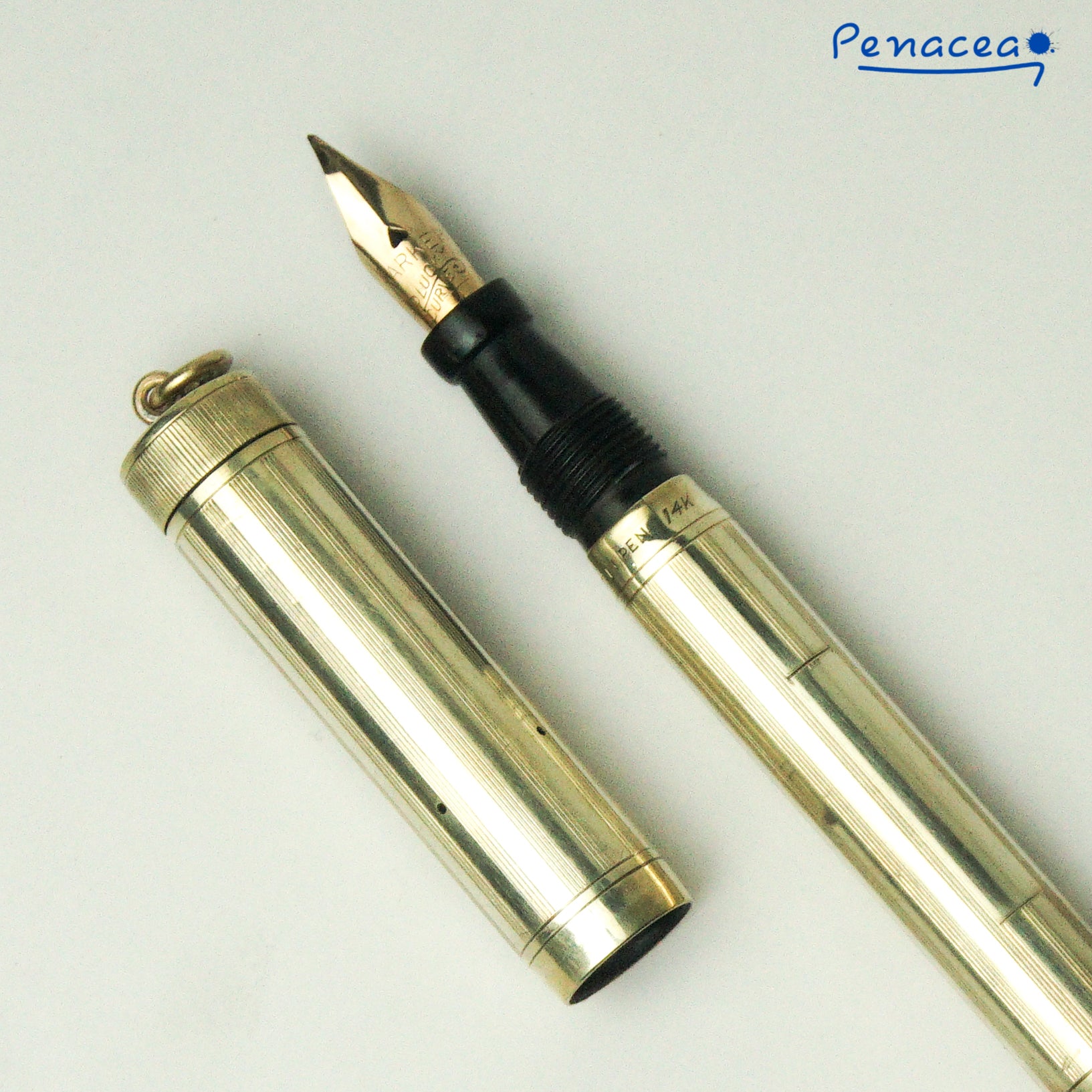 PARKER LUCKY CURVE NO.202 SOLID GOLD 14K FOUNTAIN PEN (1922) – Penacea