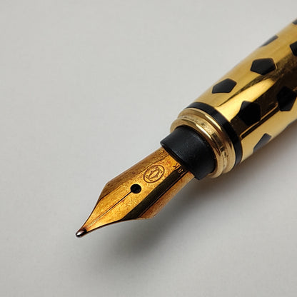 CARTIER PANTHERE BLACK LACQUER GOLDPLATED FOUNTAIN PEN (1990)