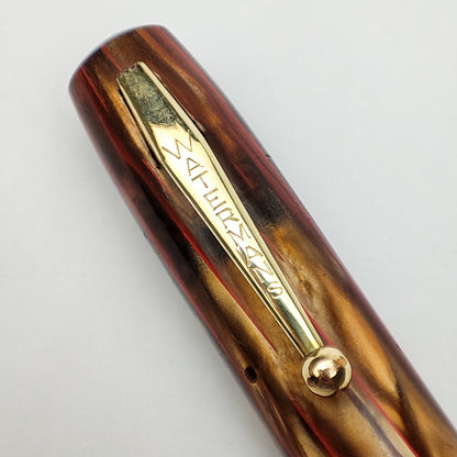 WATERMAN THOROBRED BROWN MARBLED FOUNTAIN PEN (1930s)