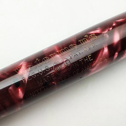 WATERMAN SCARLET MARBLED RED FOUNTAIN PEN (1940s)