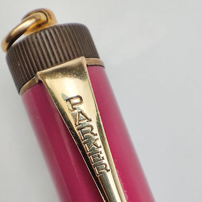 PARKER DUOFOLD LUCKY CURVE PASTEL MAGENTA FOUNTAIN PEN (1920s)