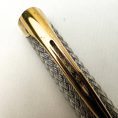 WATERMAN L'ETALON STERLING SILVER BASKETWEAVE FOUNTAIN PEN (1996)