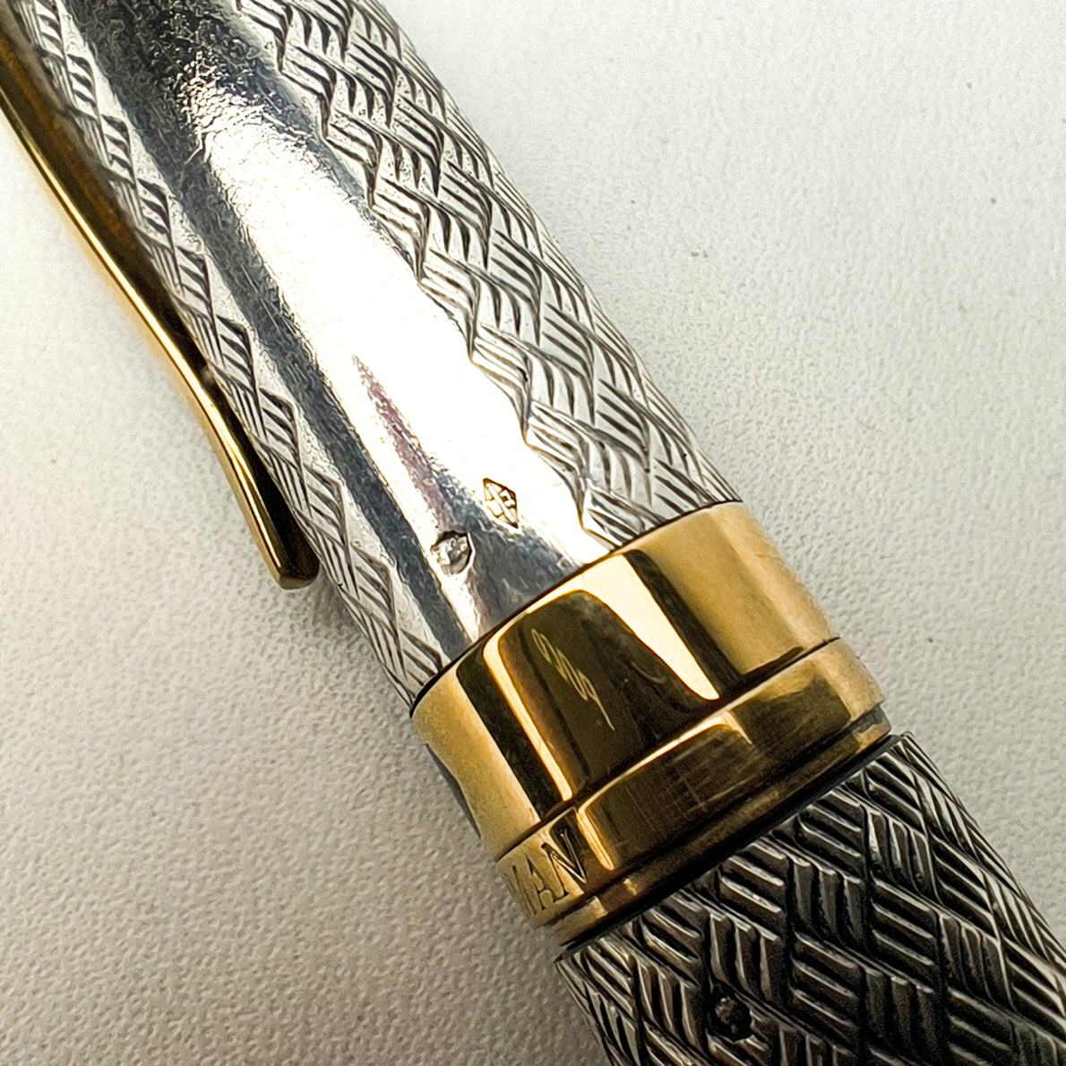 WATERMAN L'ETALON STERLING SILVER BASKETWEAVE FOUNTAIN PEN (1996)