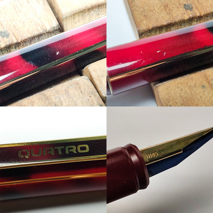 PILOT QUATRO RED MARBLE FOUNTAIN PEN (1985)